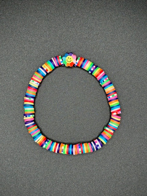 Rainbow Smiles Clay Beaded Bracelet