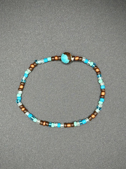 Turquoise Canyon Seed Beaded Bracelet