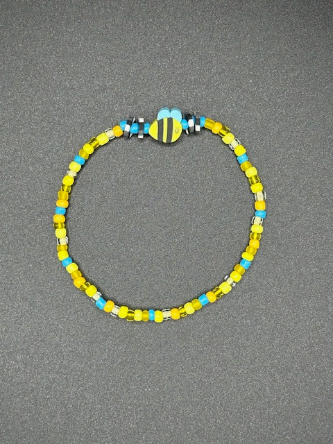 Happy Bee Seed Beaded Bracelet