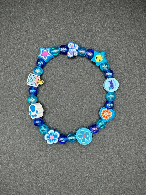 Blue Youth Charm Beaded Bracelet