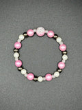 Pink Pearl Crackle Beaded Bracelet
