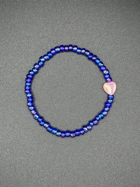 Mermaid Shimmer Heart Seed Beaded Bracelet