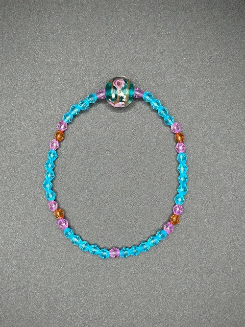 Golden Whisper Rose Bicone Beaded Bracelet