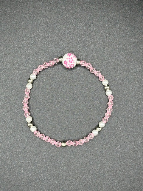 Light Pink Porcelain Bicone Beaded Bracelet