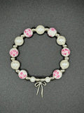 Pink Porcelain Bow Beaded Bracelet