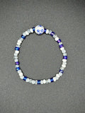 Blue Porcelain Seed Beaded Bracelet