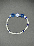 Blue Porcelain Pearl 1 Beaded Bracelet