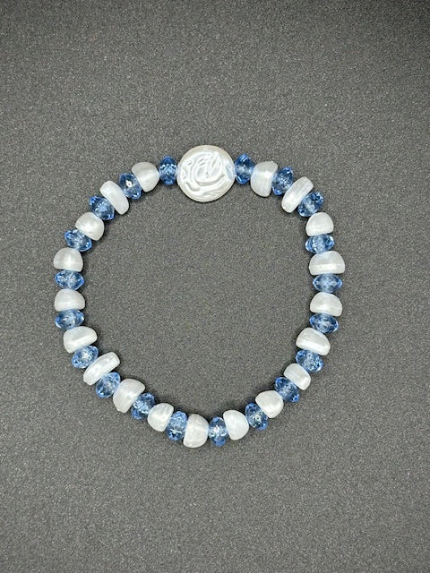 Seafoam Pearl Beaded Bracelet