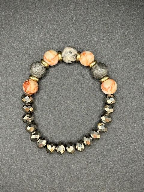 Marbled Stone Beaded Bracelet