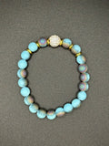 Torched Turquoise Beaded Bracelet