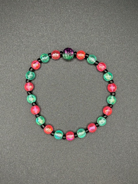 Electric Dragon Fruit Beaded Bracelet