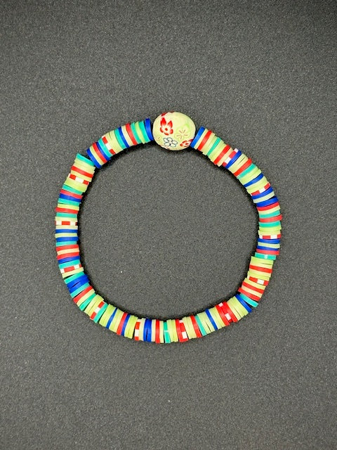 Mosaic Garden Clay Beaded Bracelet