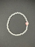 Cloudy Heart Seed Beaded Bracelet