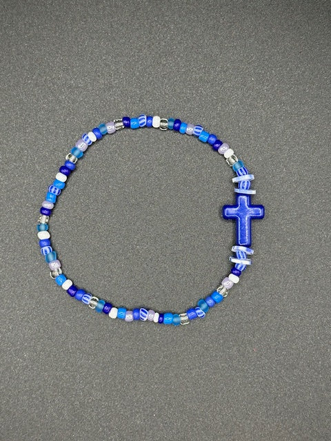 Deep Sea Cross Seed Beaded Bracelet