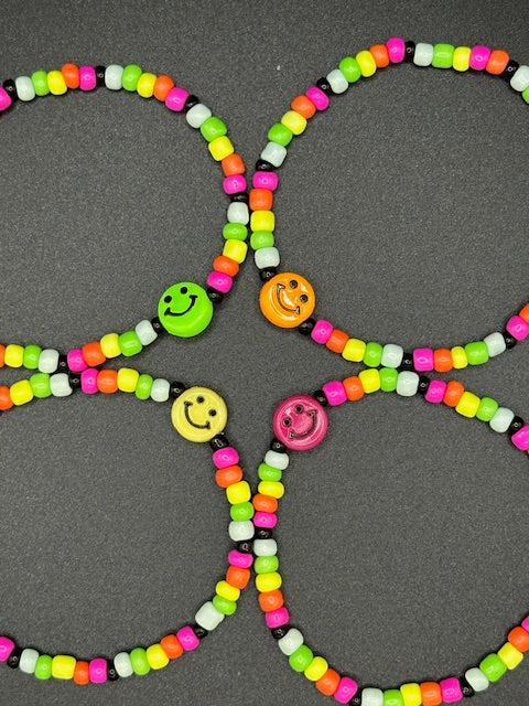 Neon Smiles Seed Beaded Bracelets