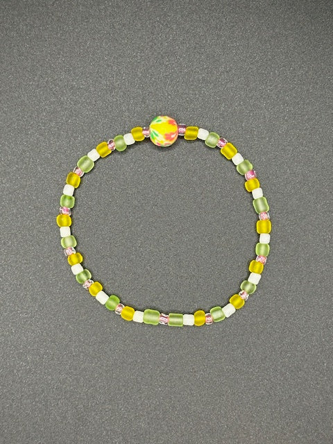 Citrus Bloom Seed Beaded Bracelet