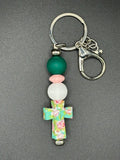 Cross - Flower Keychain