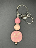 Faith Over Fear - Peach Keychain