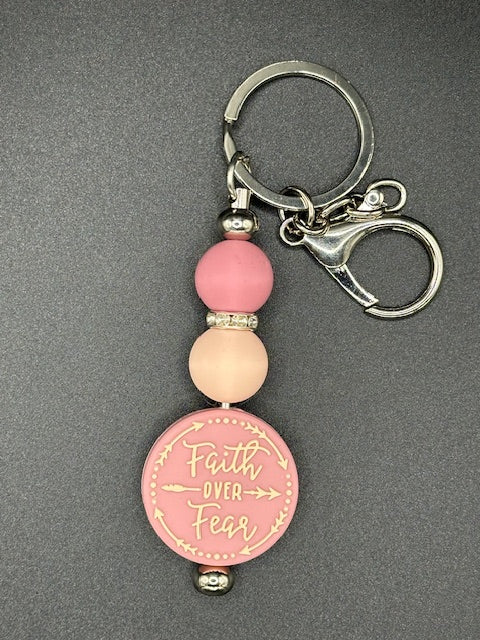 Faith Over Fear - Peach Keychain
