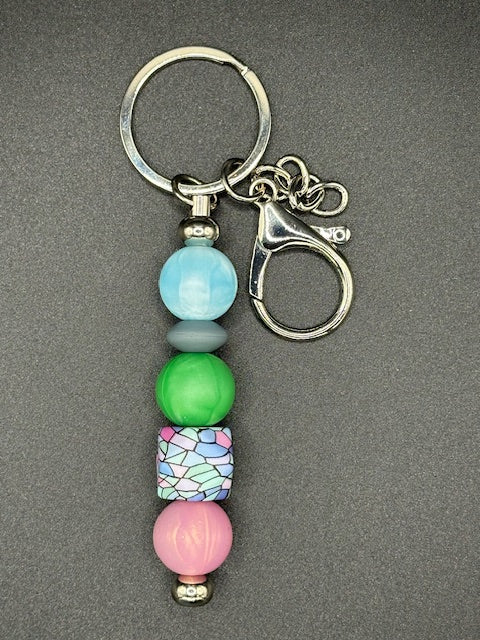 Geometric Shimmer Keychain