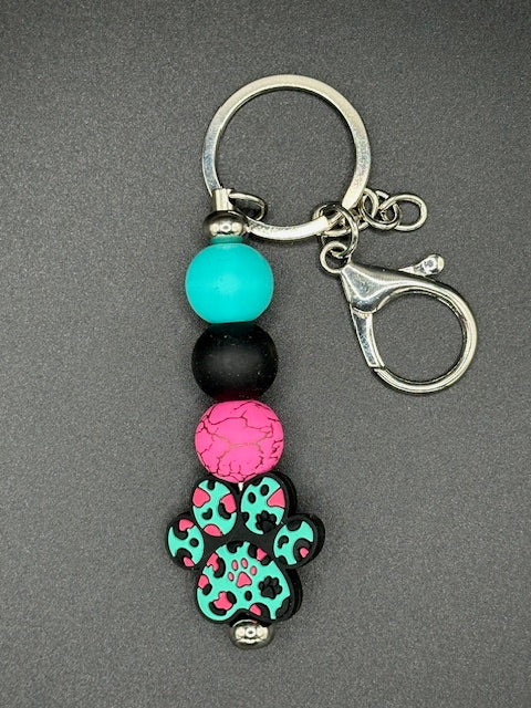 Puppy Paw - Cyan Keychain