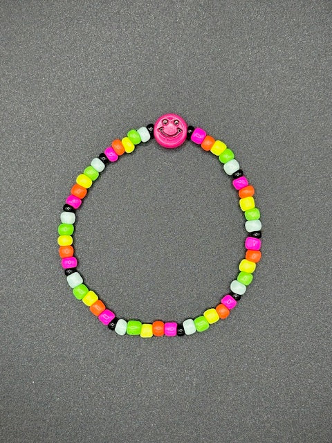 Neon Smiles Seed Beaded Bracelets