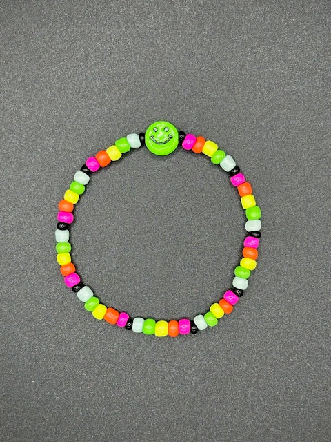 Neon Smiles Seed Beaded Bracelets