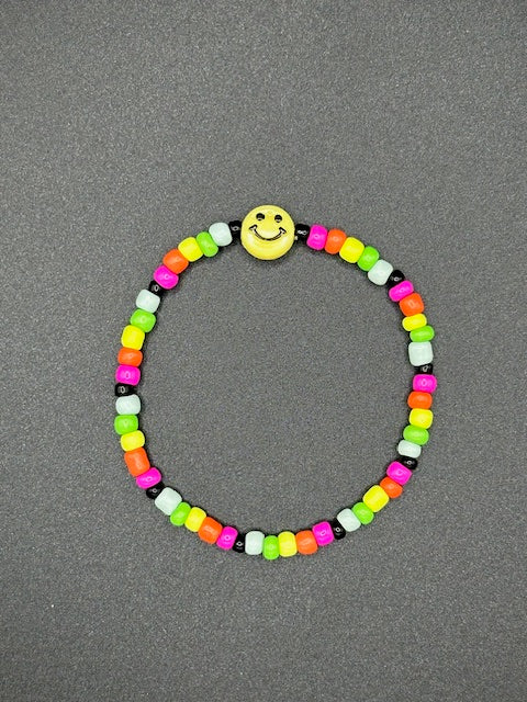 Neon Smiles Seed Beaded Bracelets