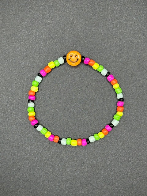 Neon Smiles Seed Beaded Bracelets