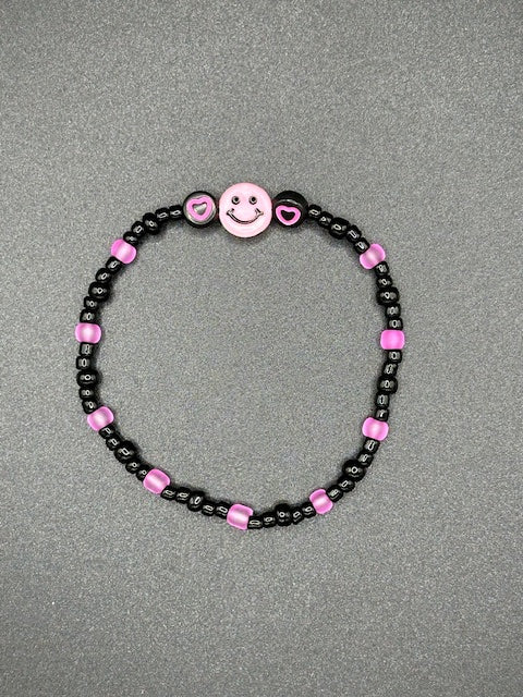 Midnight Smiles Seed Beaded Bracelets