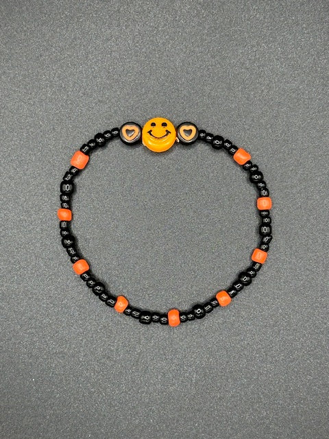 Midnight Smiles Seed Beaded Bracelets