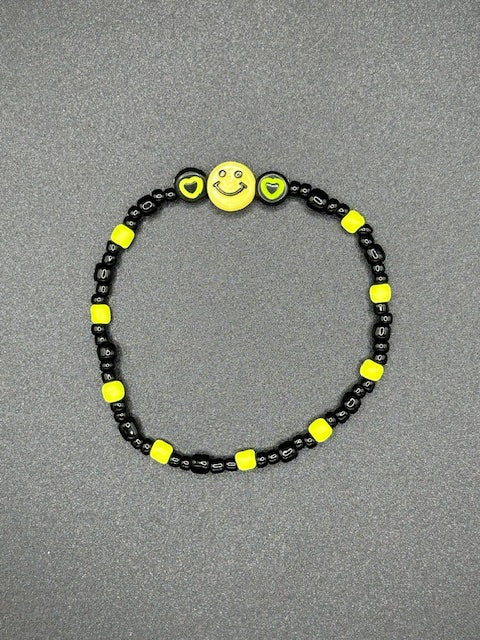 Midnight Smiles Seed Beaded Bracelets
