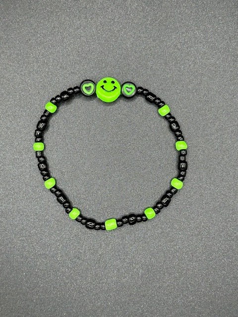 Midnight Smiles Seed Beaded Bracelets