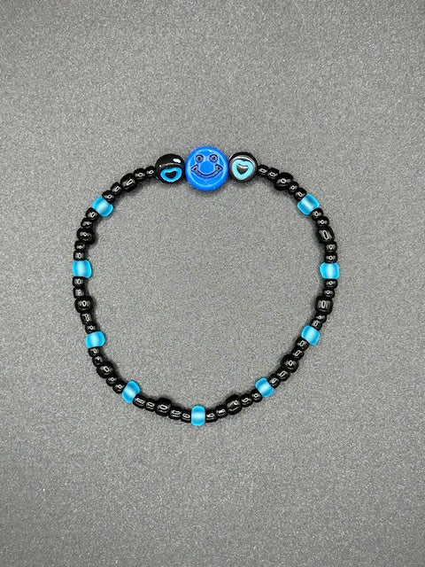 Midnight Smiles Seed Beaded Bracelets