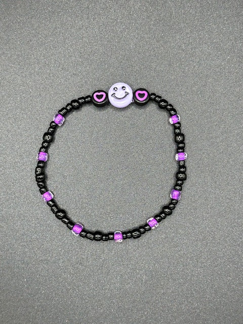 Midnight Smiles Seed Beaded Bracelets