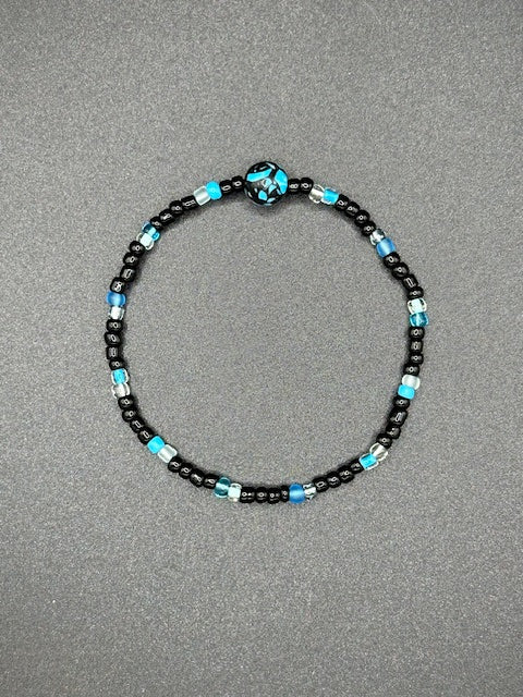 Midnight Swirls Seed Beaded Bracelets