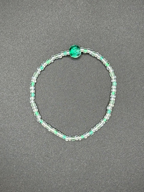 Crystalline Peacock Seed Beaded Bracelets