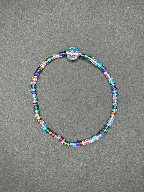 Sea Glass Seed Beaded Bracelets