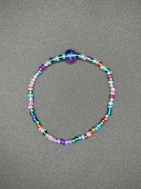Sea Glass Seed Beaded Bracelets