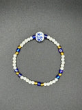 Blue Porcelain Pearl 2 Beaded Bracelet