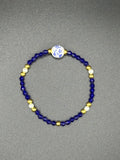 Dark Blue Porcelain Bicone Beaded Bracelet