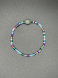 Volcanic Sea Glass Seed Beaded Bracelet