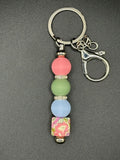 Geometric Floral Keychain
