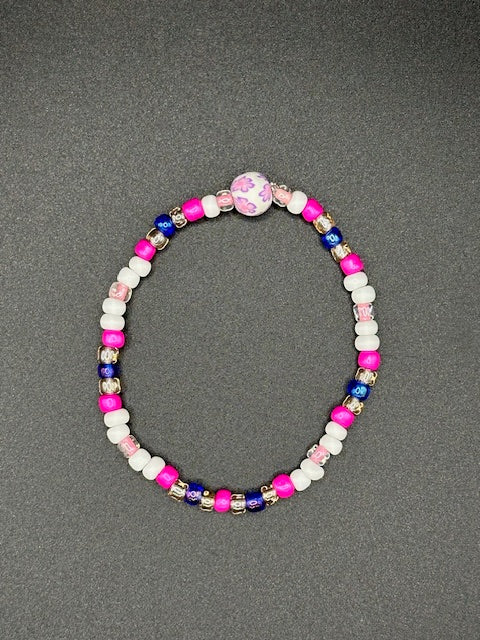 Snowy Luau Seed Beaded Bracelet