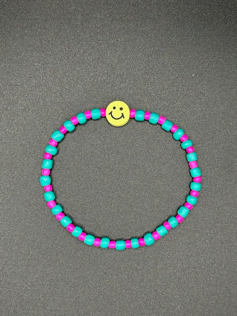Retro Smiles Seed Beaded Bracelet
