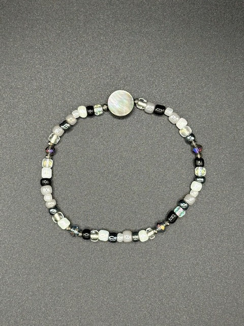 Lunar Halo Seed Beaded Bracelet