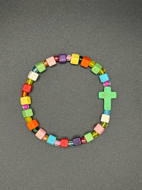 Tropical Grace Cross Beaded Bracelets