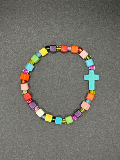 Tropical Grace Cross Beaded Bracelets