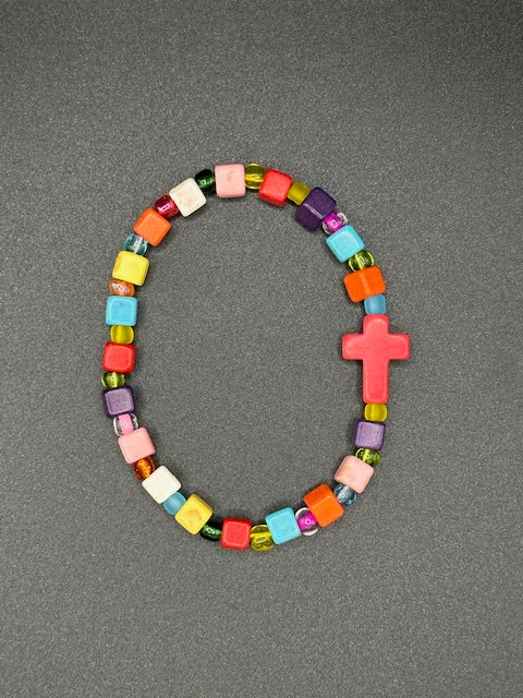 Tropical Grace Cross Beaded Bracelets