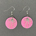 Pink Bow Drop Earrings
